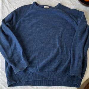 LL Bean Organic Cotton Pullover Sweater Sz XL Blue